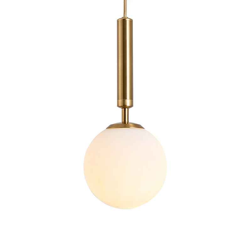 Brynn Modern White Glass Globe Pendant: Illuminate Your Space with Timeless Elegance