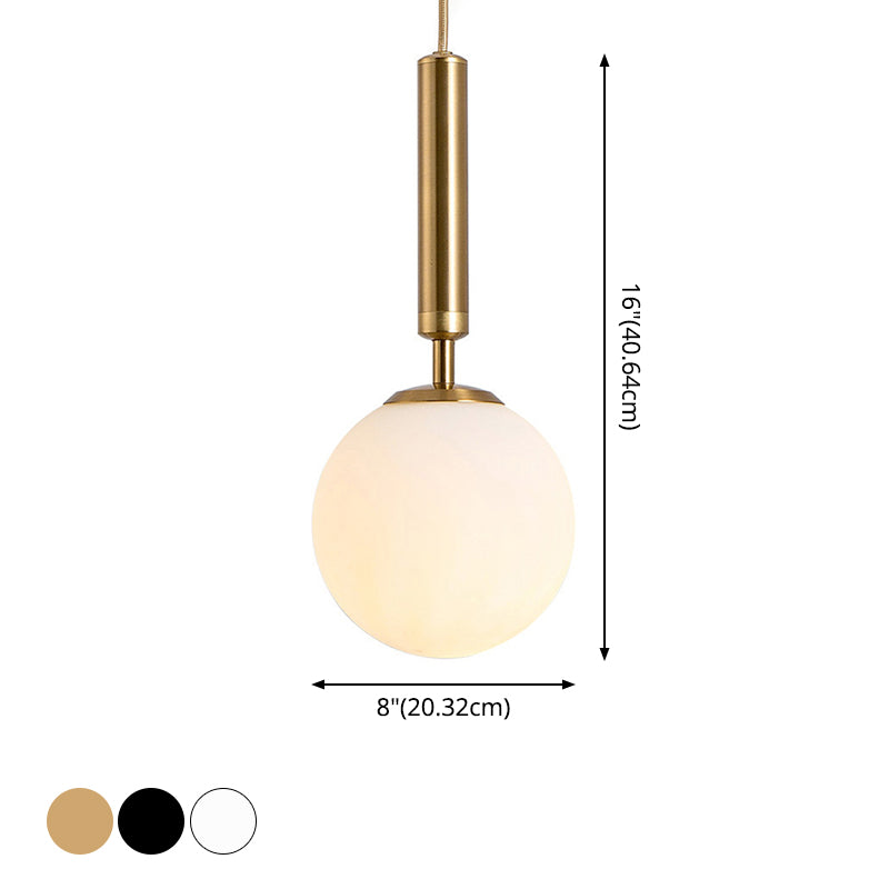 Brynn Modern White Glass Globe Pendant: Illuminate Your Space with Timeless Elegance