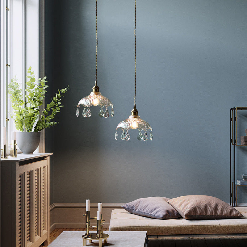 Katherine Enchanting Embrace: Brass and Crystal Mini Pendant Light