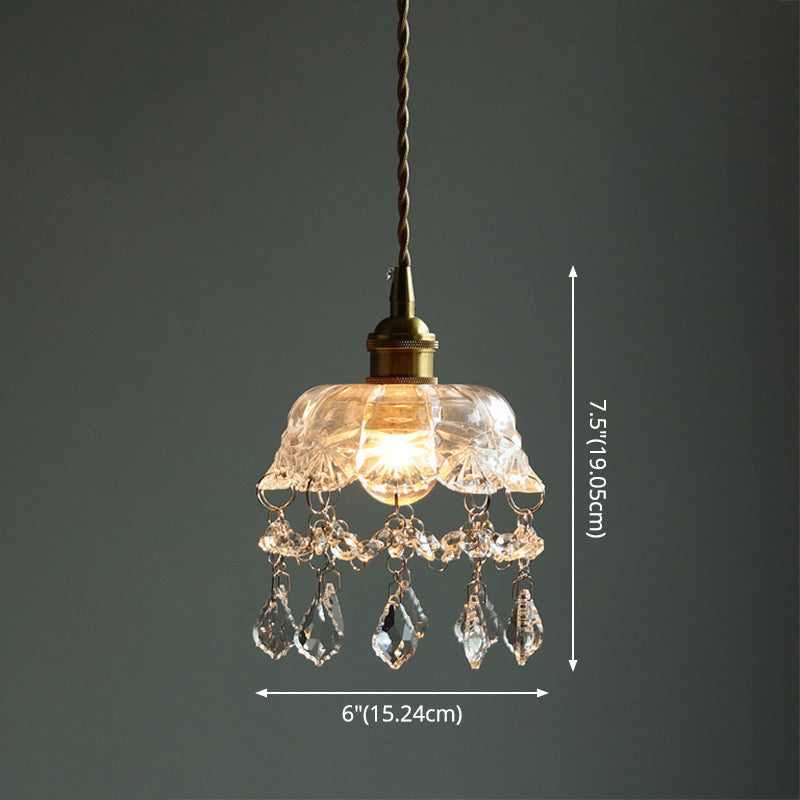 Katherine Enchanting Embrace: Brass and Crystal Mini Pendant Light