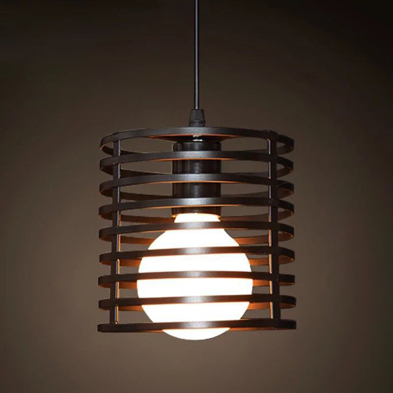 Catherine - Adjustable Industrial Pendant Light with Metal Cage (Various Shapes)