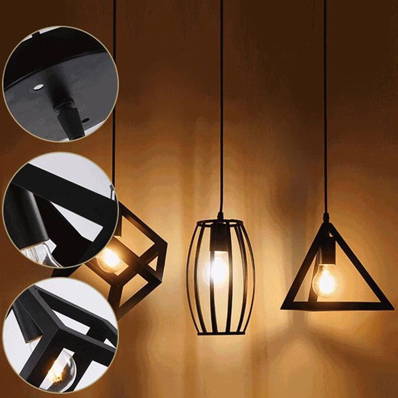 Catherine - Adjustable Industrial Pendant Light with Metal Cage (Various Shapes)