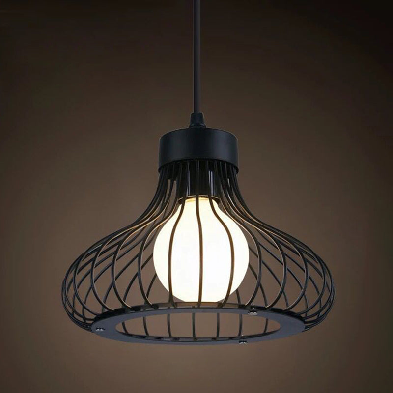 Catherine - Adjustable Industrial Pendant Light with Metal Cage (Various Shapes)