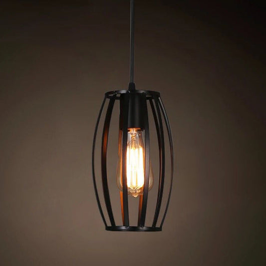 Catherine - Adjustable Industrial Pendant Light with Metal Cage (Various Shapes)