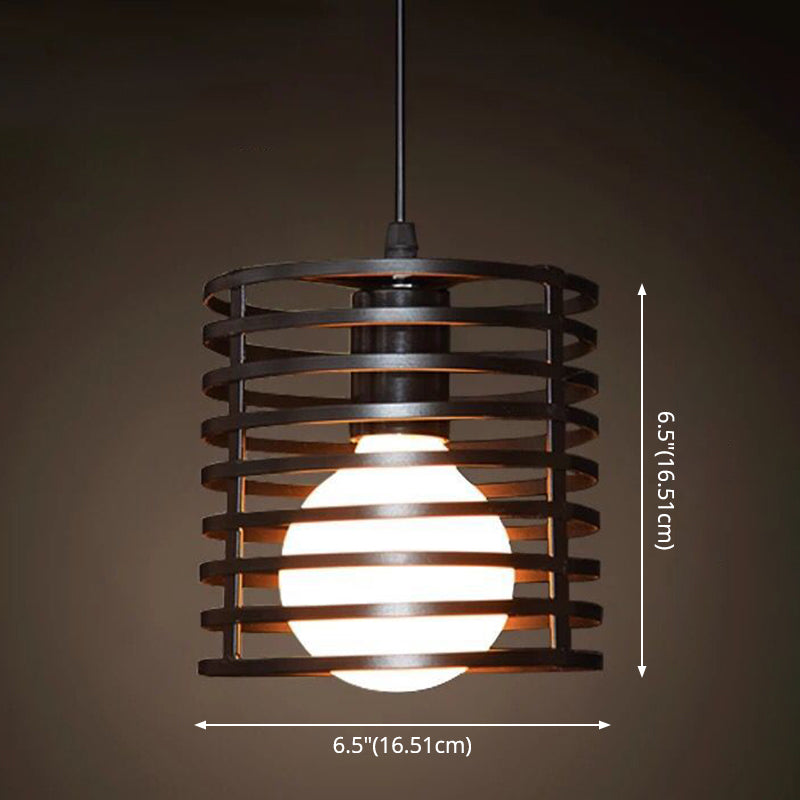 Catherine - Adjustable Industrial Pendant Light with Metal Cage (Various Shapes)
