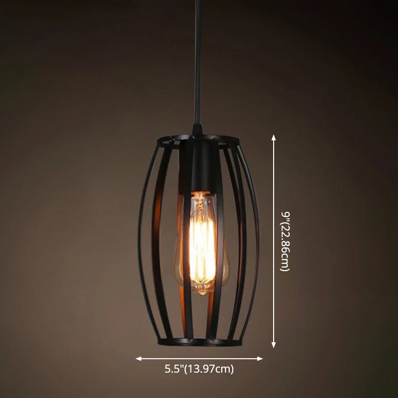 Catherine - Adjustable Industrial Pendant Light with Metal Cage (Various Shapes)