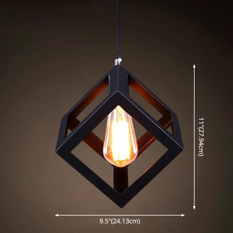 Catherine - Adjustable Industrial Pendant Light with Metal Cage (Various Shapes)