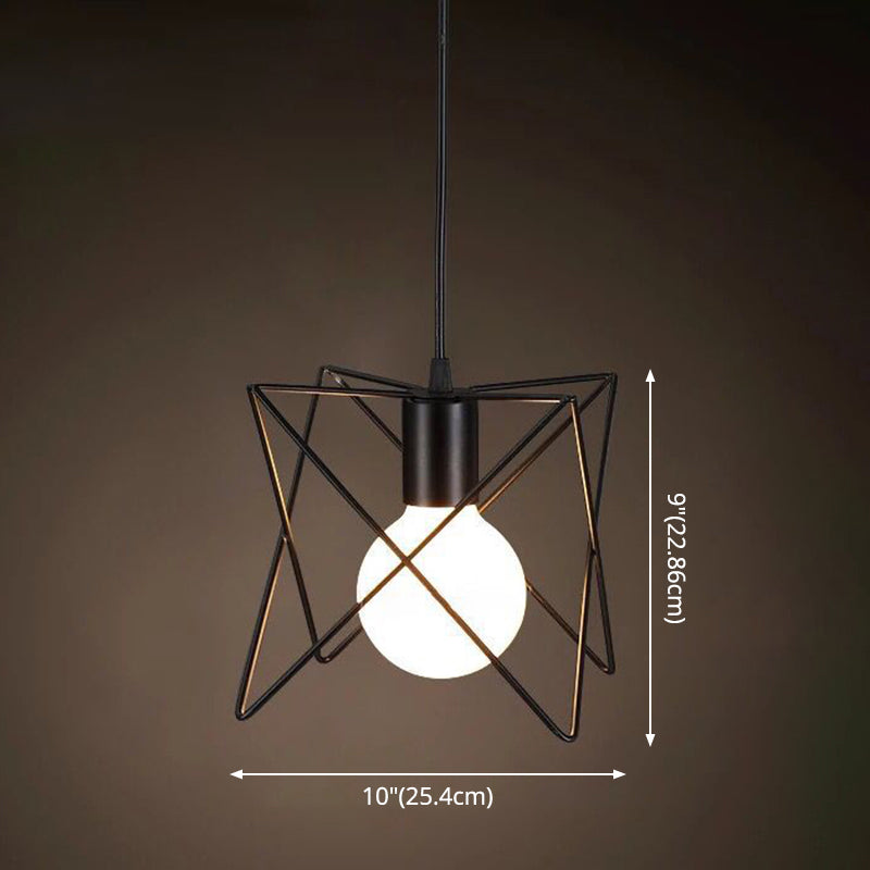 Catherine - Adjustable Industrial Pendant Light with Metal Cage (Various Shapes)