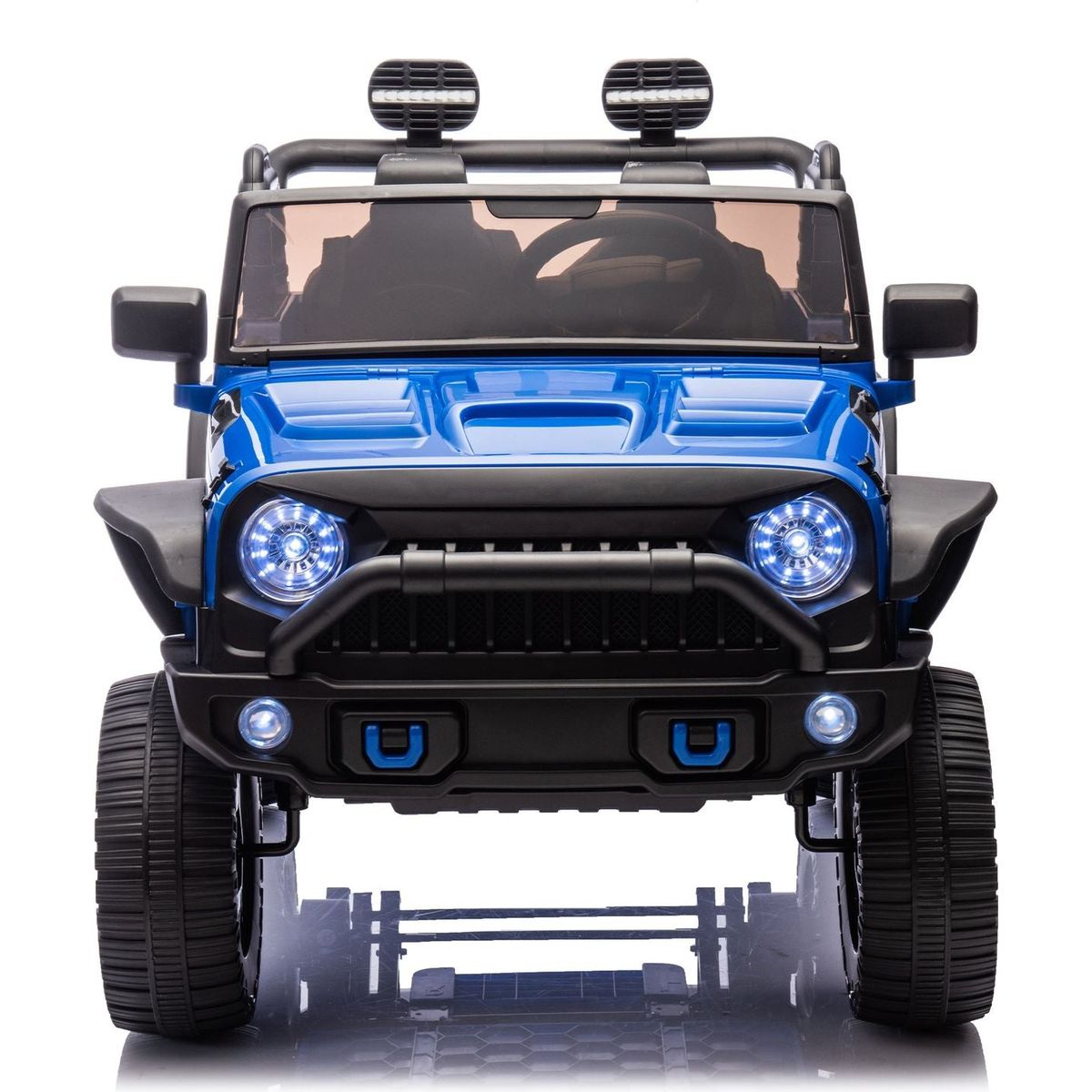 24V Two-Seater Kids Ride On Truck Car W/Parents Control,200wx2,Seat width 20.28in,Four-wheel Suspension,LED Lights,Music,MP3,Bluetooth,Two independent seat belts,Suitable for off-road For Kids Aged 3+