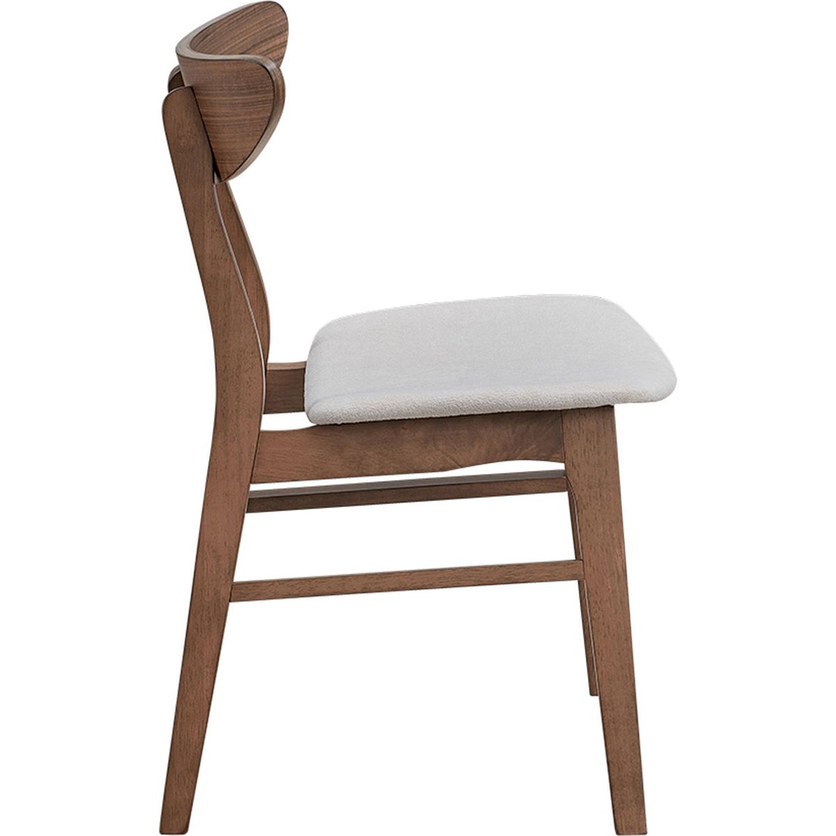 Wooden Dining Table Set, Modern Simple Design Round Kitchen Table and Fabric Upholstered Dining Chairs for Dining Room, Kitchen, Saving Space(1 Table with 4 Chairs),Walnut