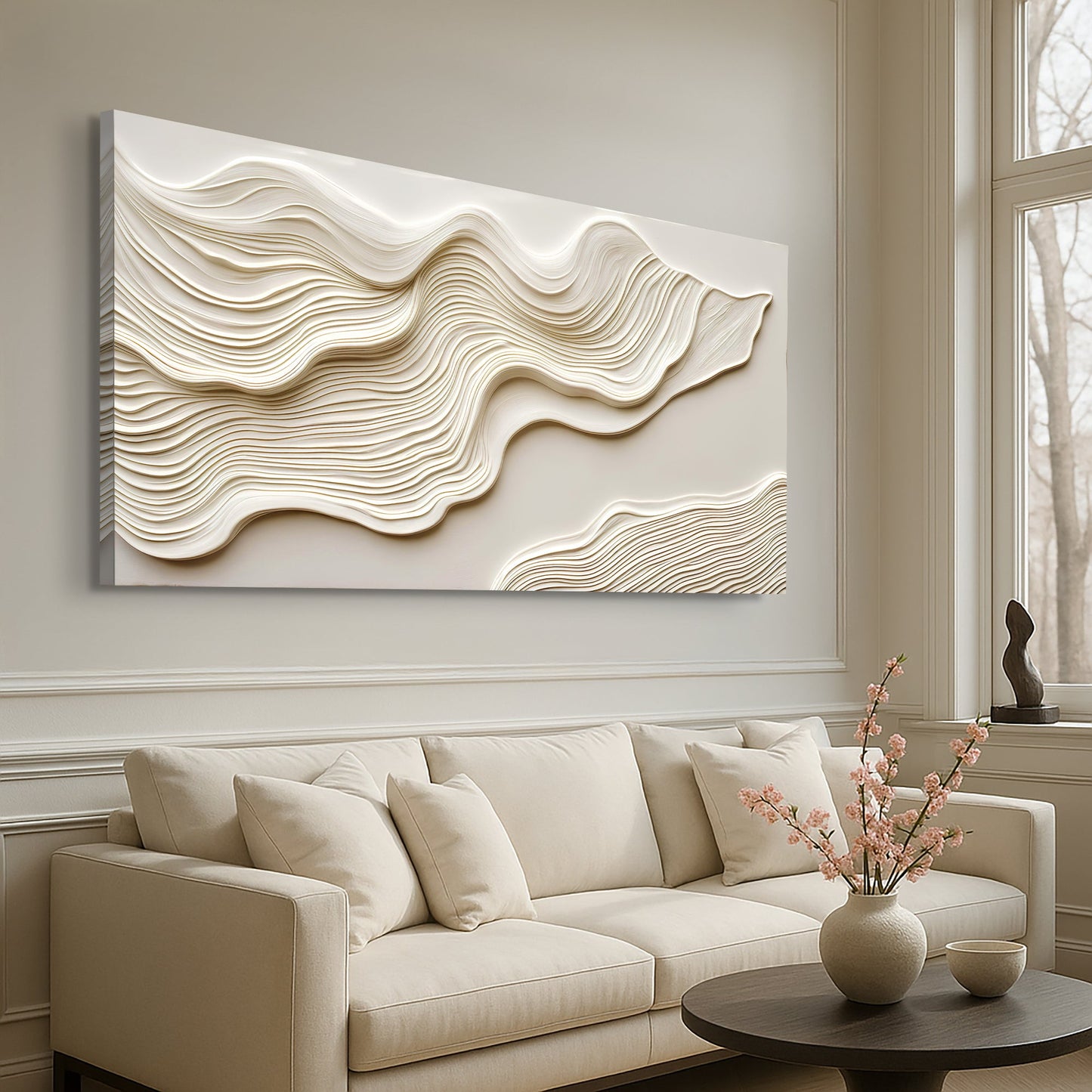Ivory Impasto Abstract Wall Art