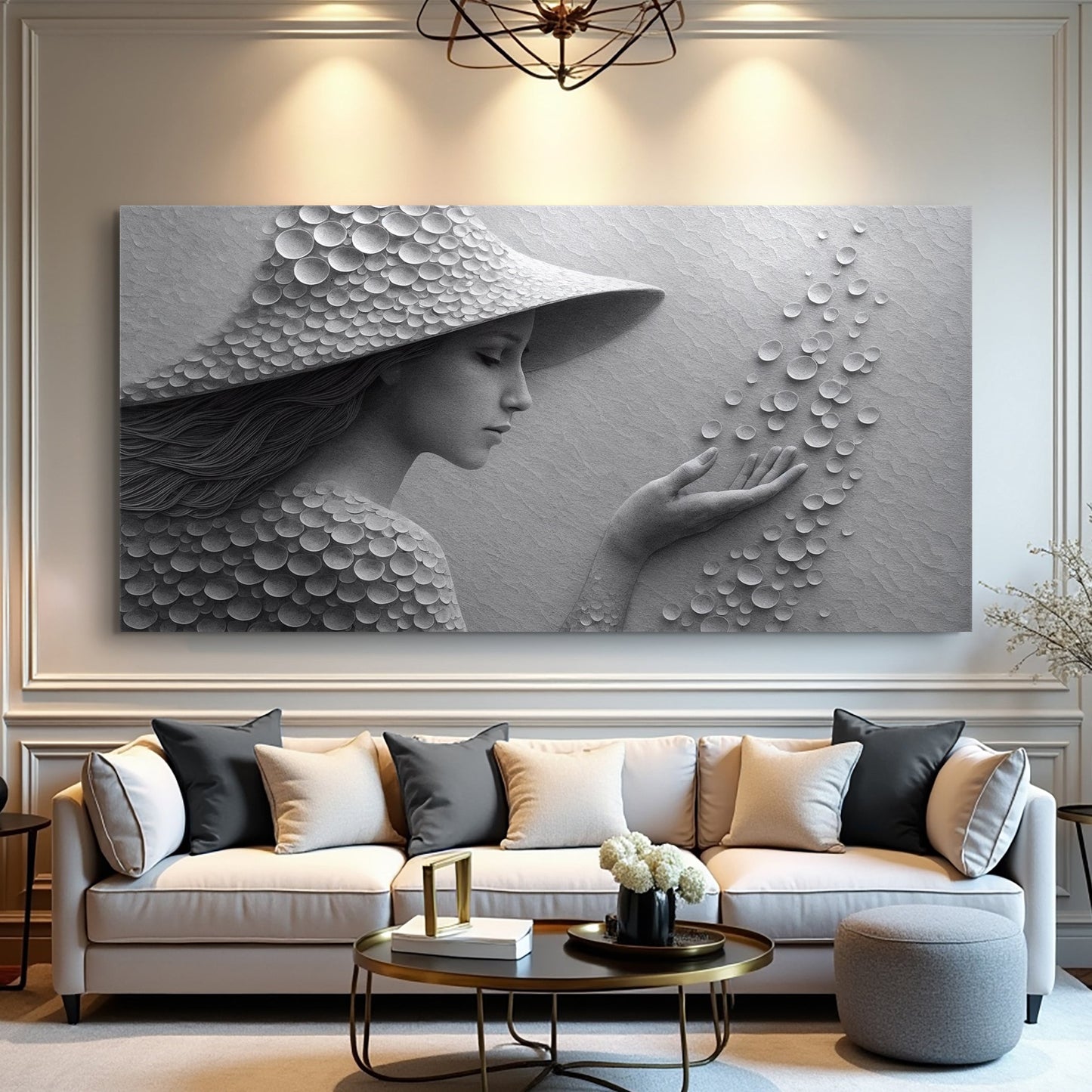 Modern Minimalist Woman Silhouette Wall Art