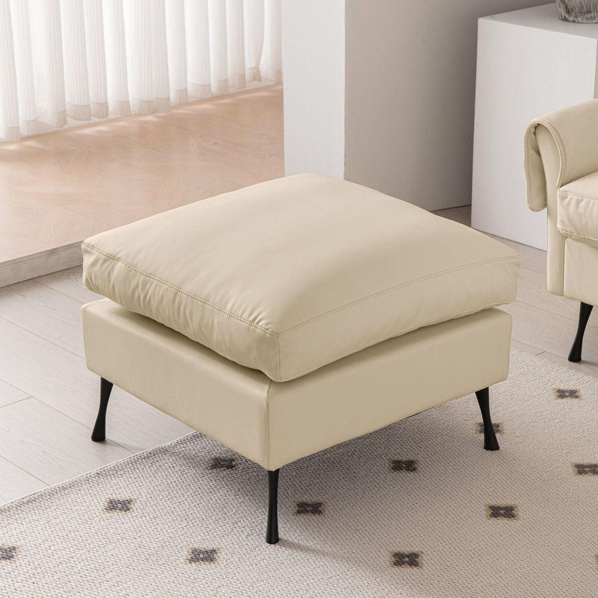 104.5"Modern Sectional Technical leather L-Shaped Sofa Couch with Convertible Ottoman