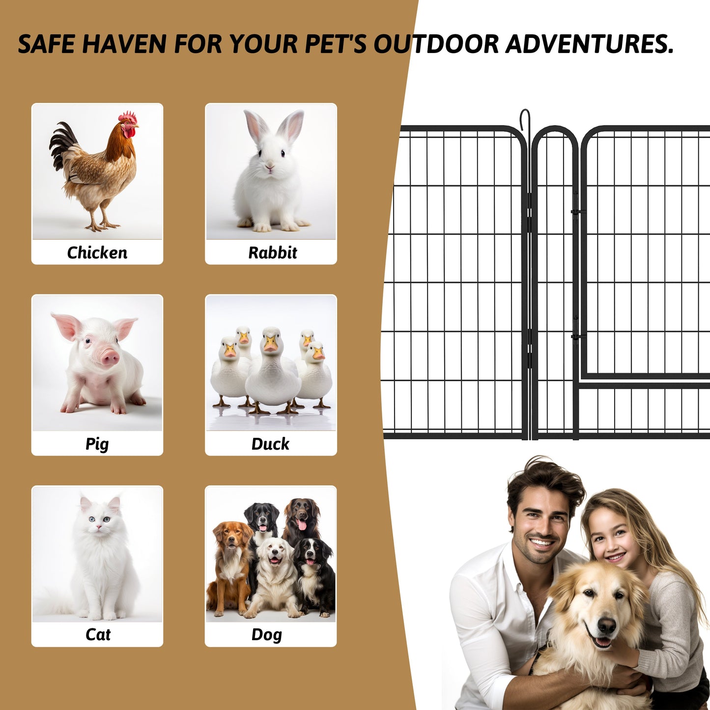 12 Panels Heavy-Duty Metal Playpen with Door, 39.37' H Dog Fence Pet Exercise Pen for Outdoor, Indoor