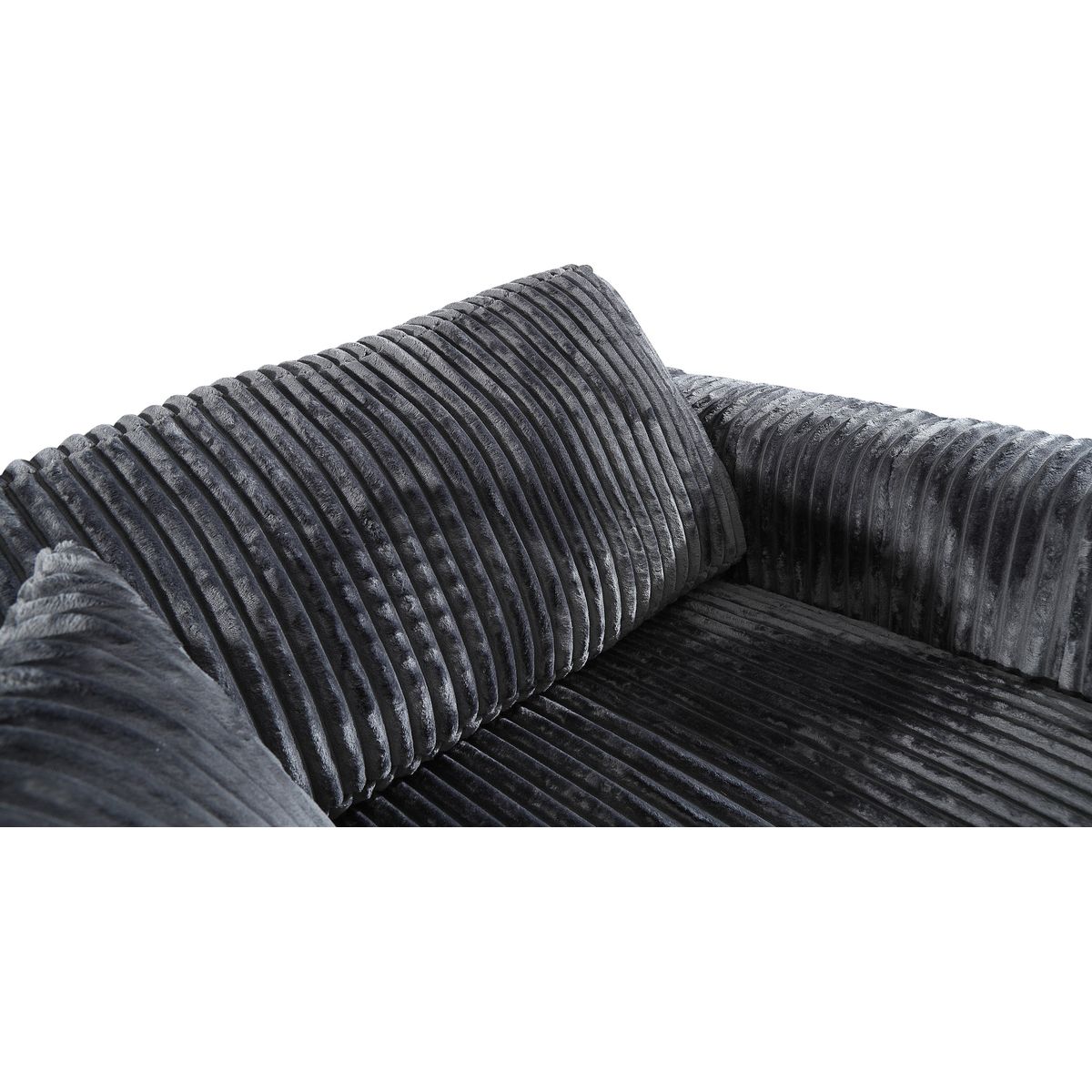105' Oversized Sectional Sofa Cloud Couch for Living Room, Modern stripe L Shaped Couch, Comfy Boucle Modular Sofa Sleeper with Moveable Ottoman (Gery)