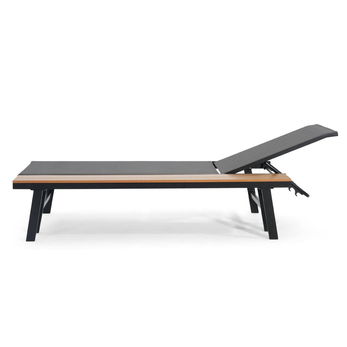 WATERLOO CHAISE LOUNGE WITH ATTACHED WOOD SIDE TABLE, 1PC, (62756.00BLK)
