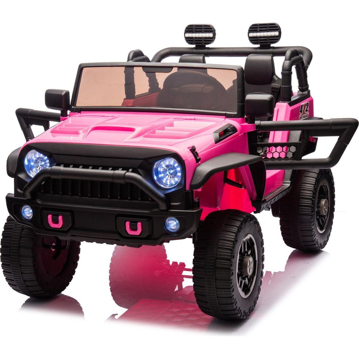 24V Two-Seater Kids Ride On Truck Car W/Parents Control,200wx2,Seat width 20.28in,Four-wheel Suspension,LED Lights,Music,MP3,Bluetooth,Two independent seat belts,Suitable for off-road For Kids Aged 3+