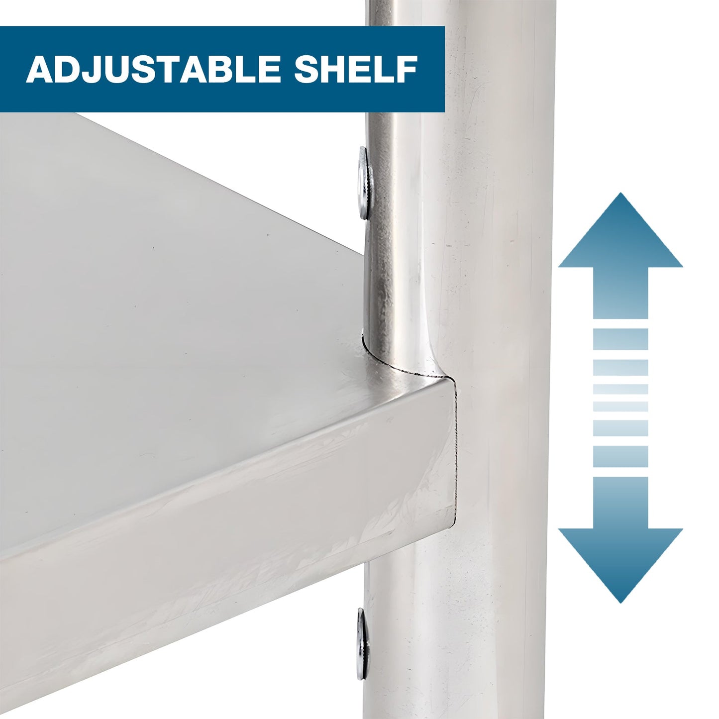 24''*24'' Commercial Work Table for Restaurant and Home Stainless Steel Kitchen Prep Table with Under Shelf and wheels