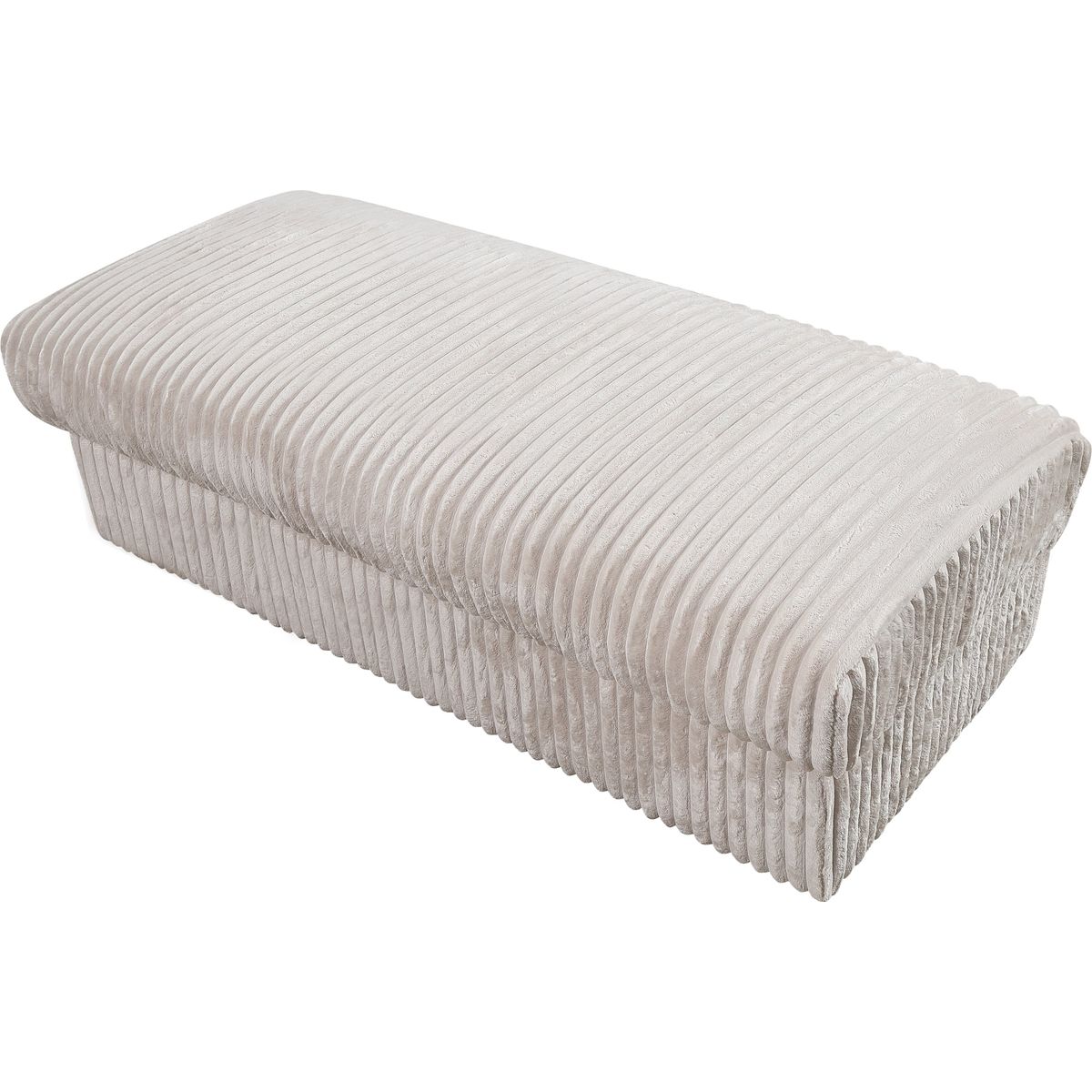 105' Oversized Sectional Sofa Cloud Couch for Living Room, Modern stripe L Shaped Couch, Comfy Boucle Modular Sofa Sleeper with Moveable Ottoman WIth/6 Pillow(WHITE)