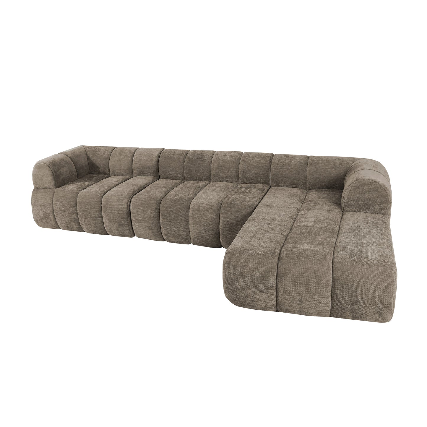 122' Modern L-Shaped Sectional Sofa with High-Density Fully Compressed Sponge and Chaise Lounge, 2-Piece Set, Fully Assembled Right Hand Facing, Perfect for Living Room, Lounge