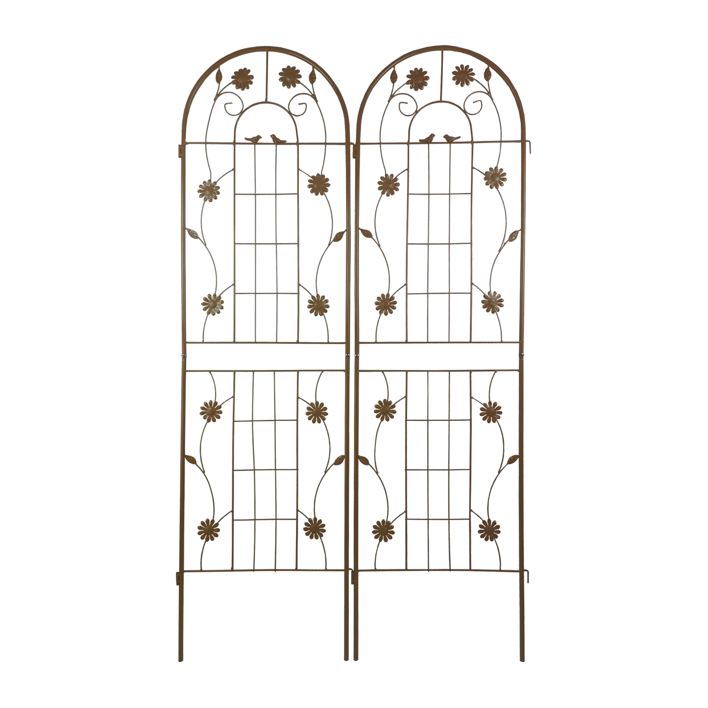 2 Pack Metal Garden Trellis 71' x 19.7' Rustproof Trellis for Climbing Plants Outdoor Flower Support Brown