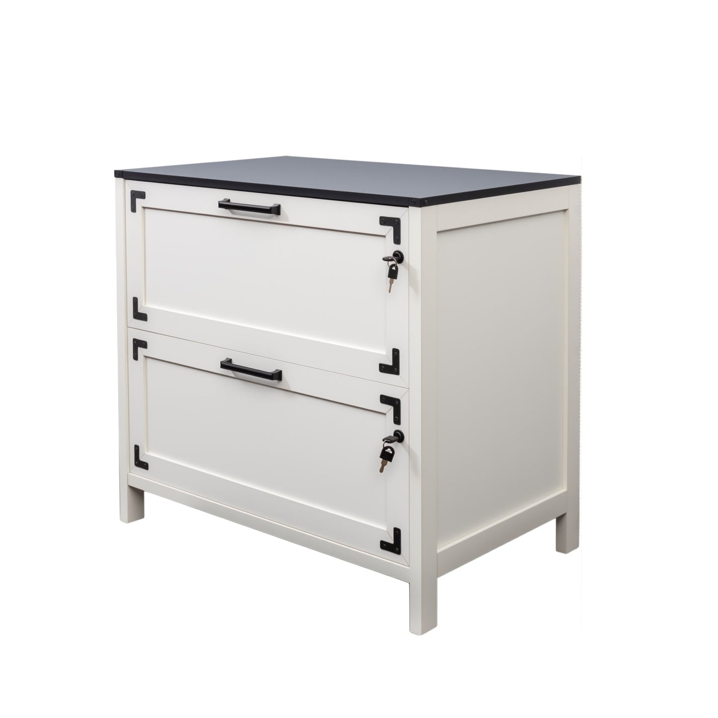 2 Drawer Farmhouse File Cabinet,Filing Cabinet with Lock for Home Office