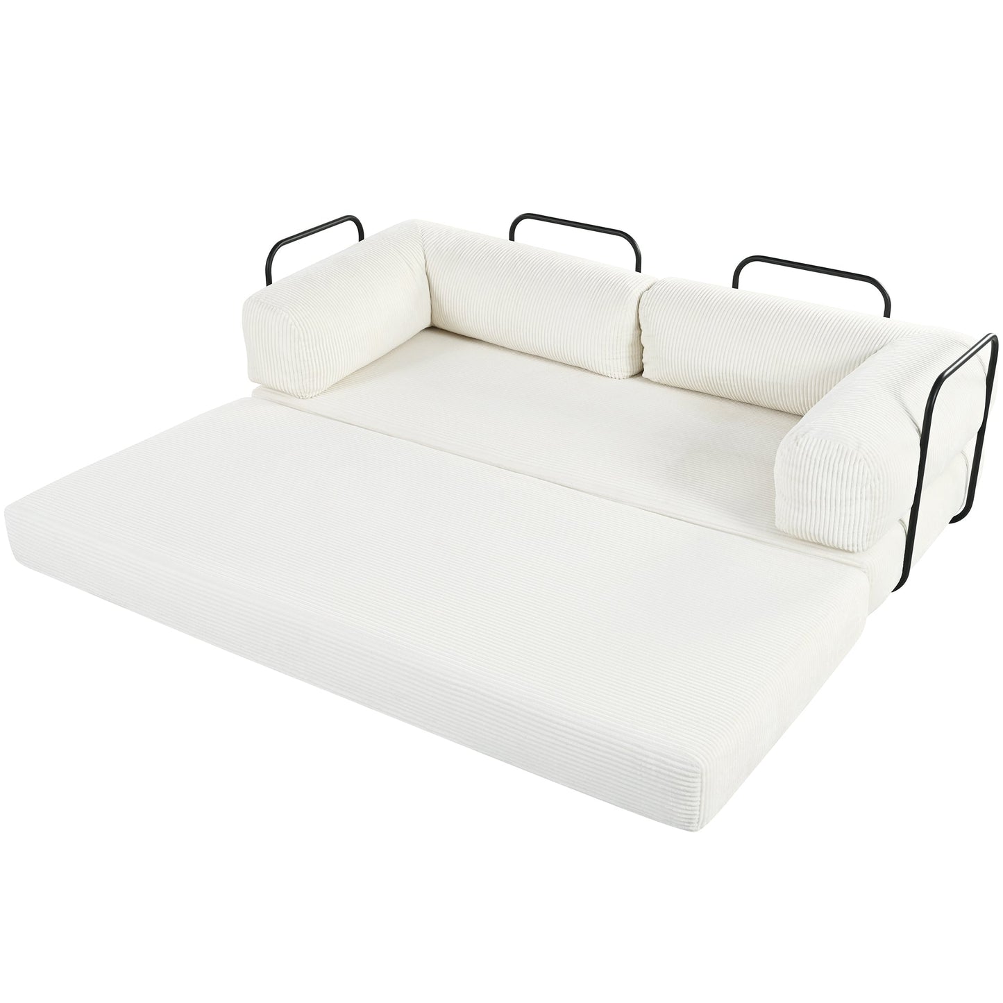 U_Style L-Shaped Modular Sofa Bed in Corduroy Fabric, Ideal for Living Rooms and Apartments