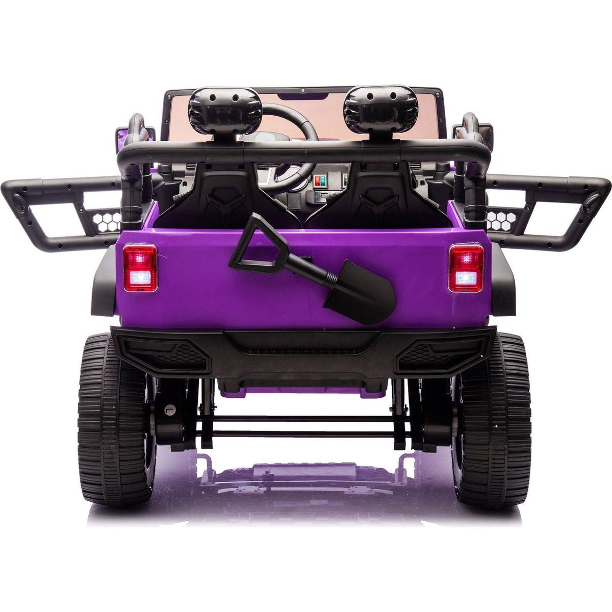 24V Two-Seater Kids Ride On Truck Car W/Parents Control,200wx2,Seat width 20.28in,Four-wheel Suspension,LED Lights,Music,MP3,Bluetooth,Two independent seat belts,Suitable for off-road For Kids Aged 3+