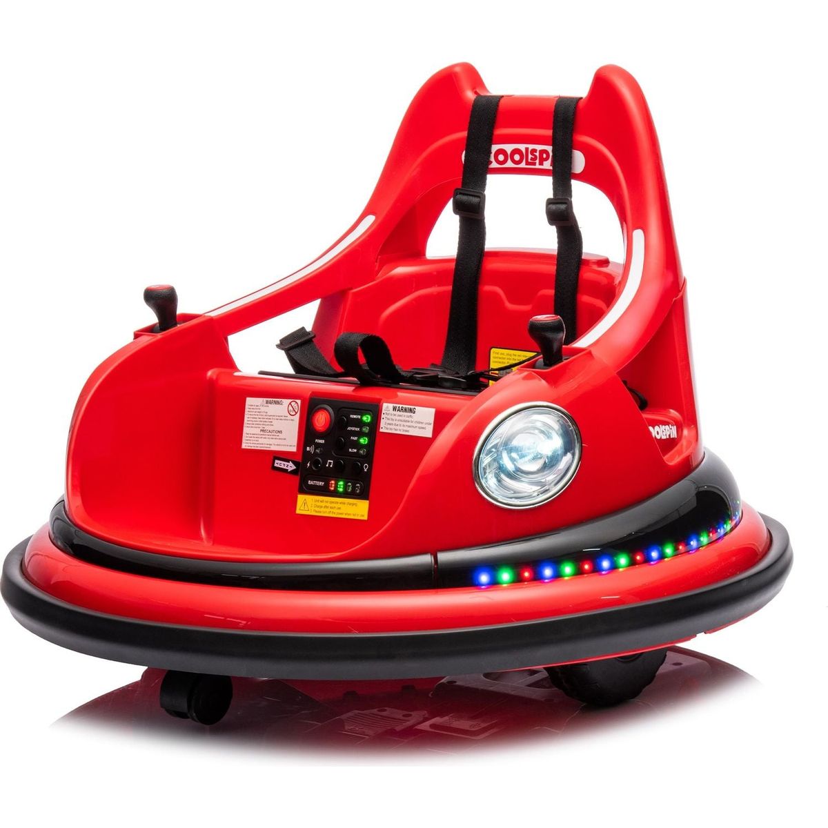 12V ride on bumper car for kids,electric car for kids,1.5-5 Years Old,W/Remote Control, LED Lights, Bluetooth & 360 Degree Spin, Vehicle body with anti-collision padding Five-point Safety Belt,2wd
