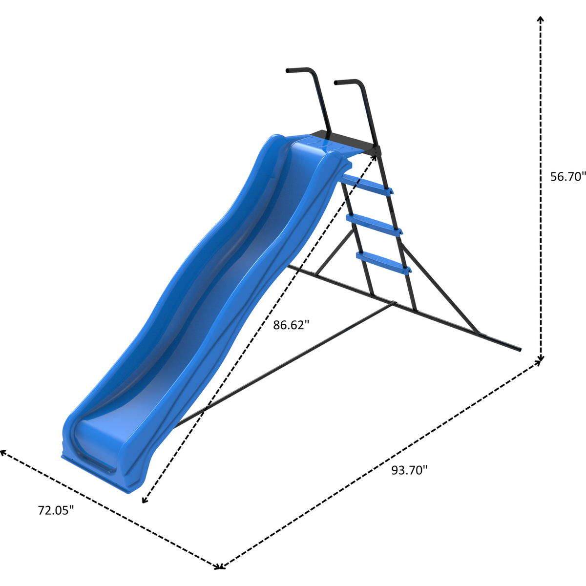 XSL003 2.2M kids plastic slide indoor Freestanding playground equipment children plastic slide kids indoor slide blue