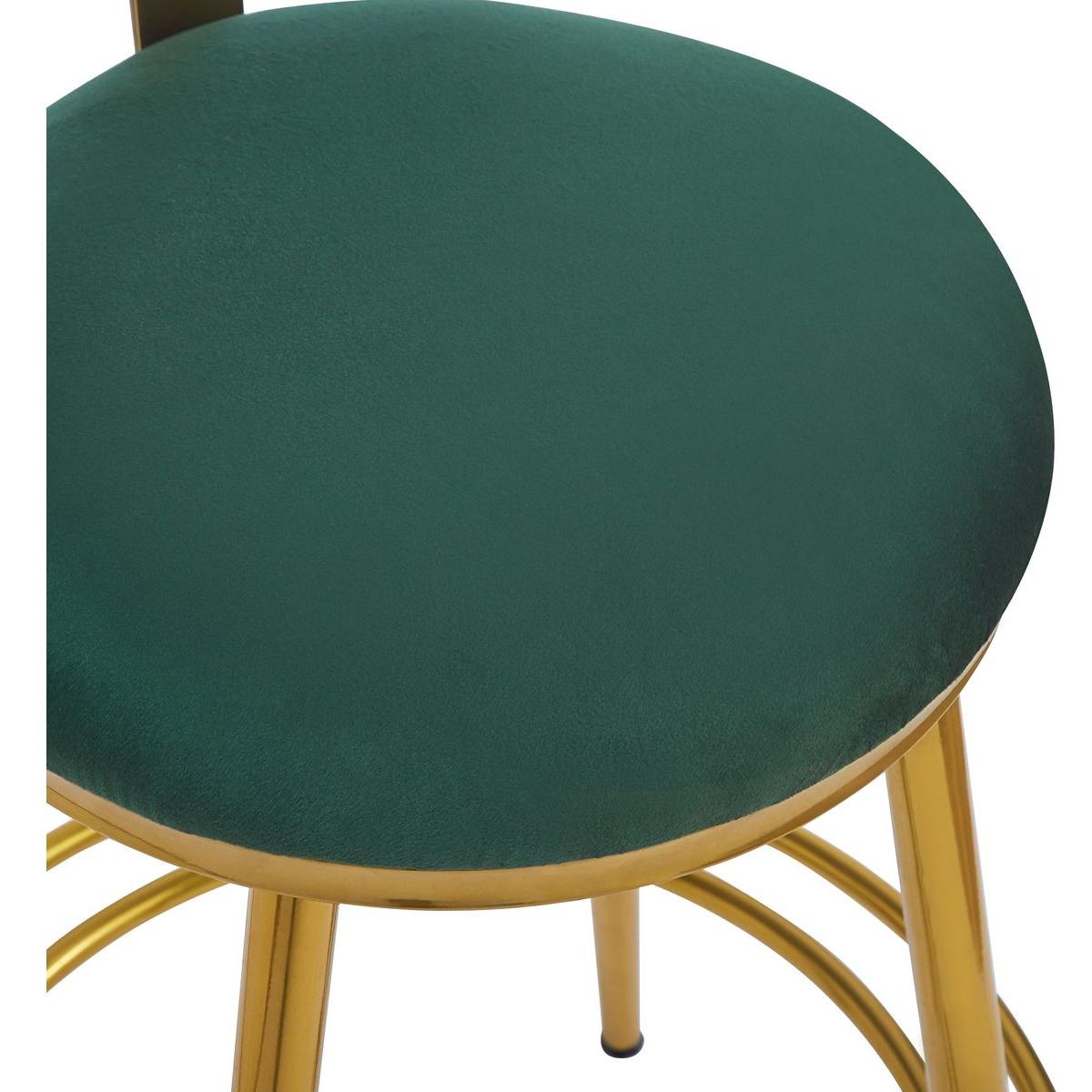 27.65'' Modern Counter Stools Set of 2,Dark green velvet Counter Stools with iron Frame,Soft back and cushion,Footrest,suitable for Kitchen/Bedroom/Dining Room