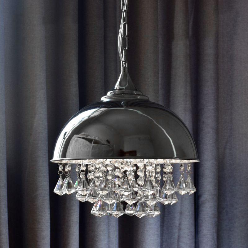 Harlow - Glamorous Industrial Pendant Light with Crystal Accents (1-Light)