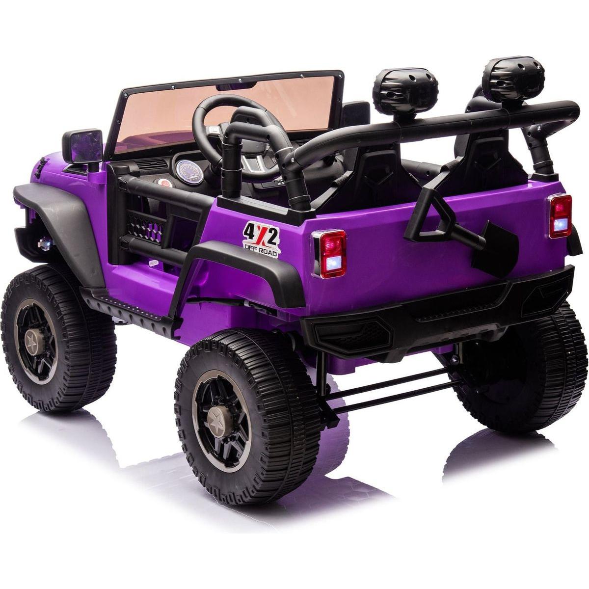24V Two-Seater Kids Ride On Truck Car W/Parents Control,200wx2,Seat width 20.28in,Four-wheel Suspension,LED Lights,Music,MP3,Bluetooth,Two independent seat belts,Suitable for off-road For Kids Aged 3+