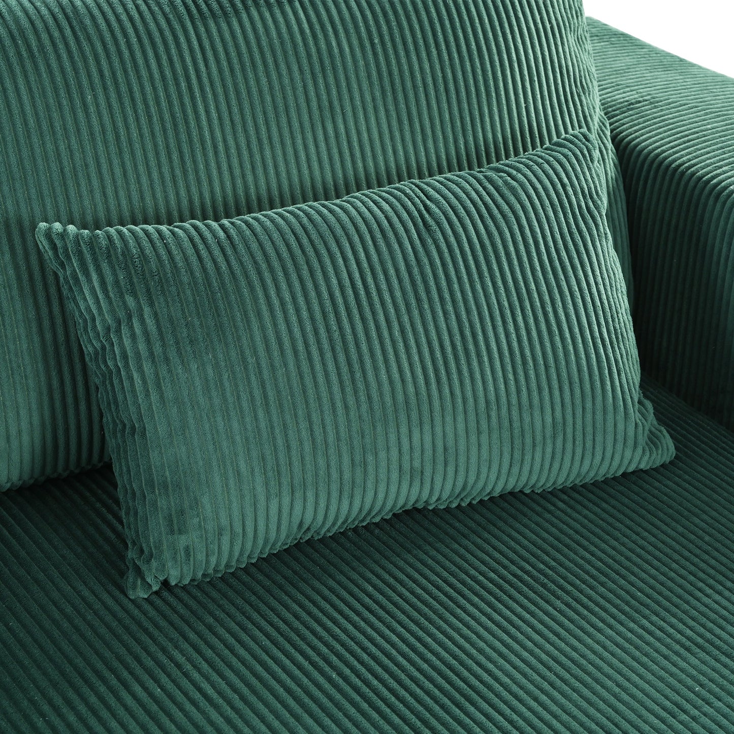 U_Style Corduroy Double Sofa Bed with 2 Pillows, Perfect for Living Rooms, Apartments, Offices