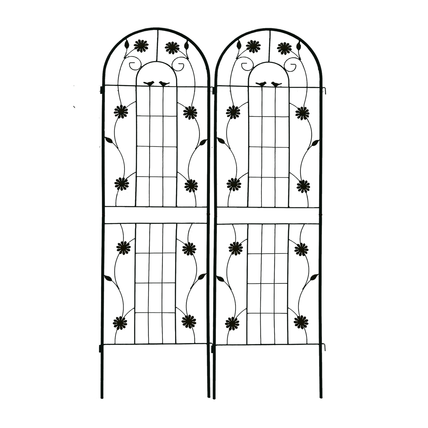 2 Pack Metal Garden Trellis 71' x 19.7' Rustproof Trellis for Climbing Plants Outdoor Flower Support Black
