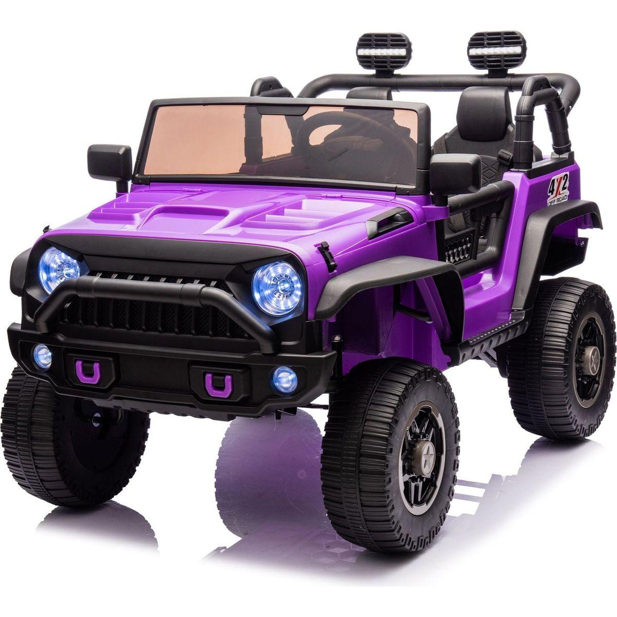 24V Two-Seater Kids Ride On Truck Car W/Parents Control,200wx2,Seat width 20.28in,Four-wheel Suspension,LED Lights,Music,MP3,Bluetooth,Two independent seat belts,Suitable for off-road For Kids Aged 3+