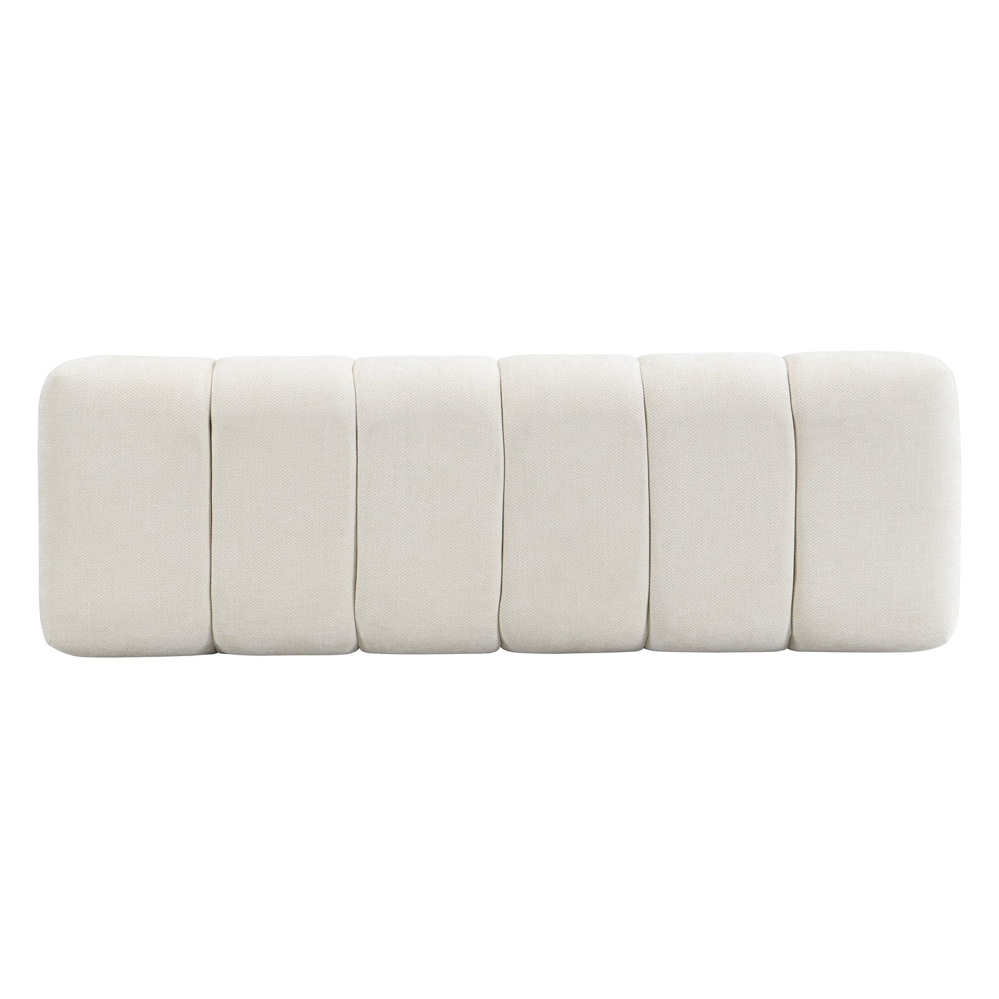 Upholstered Dining Bench, No-Assembly Entryway Bench Ottoman, Beige Chenille Fabric, 50' Length