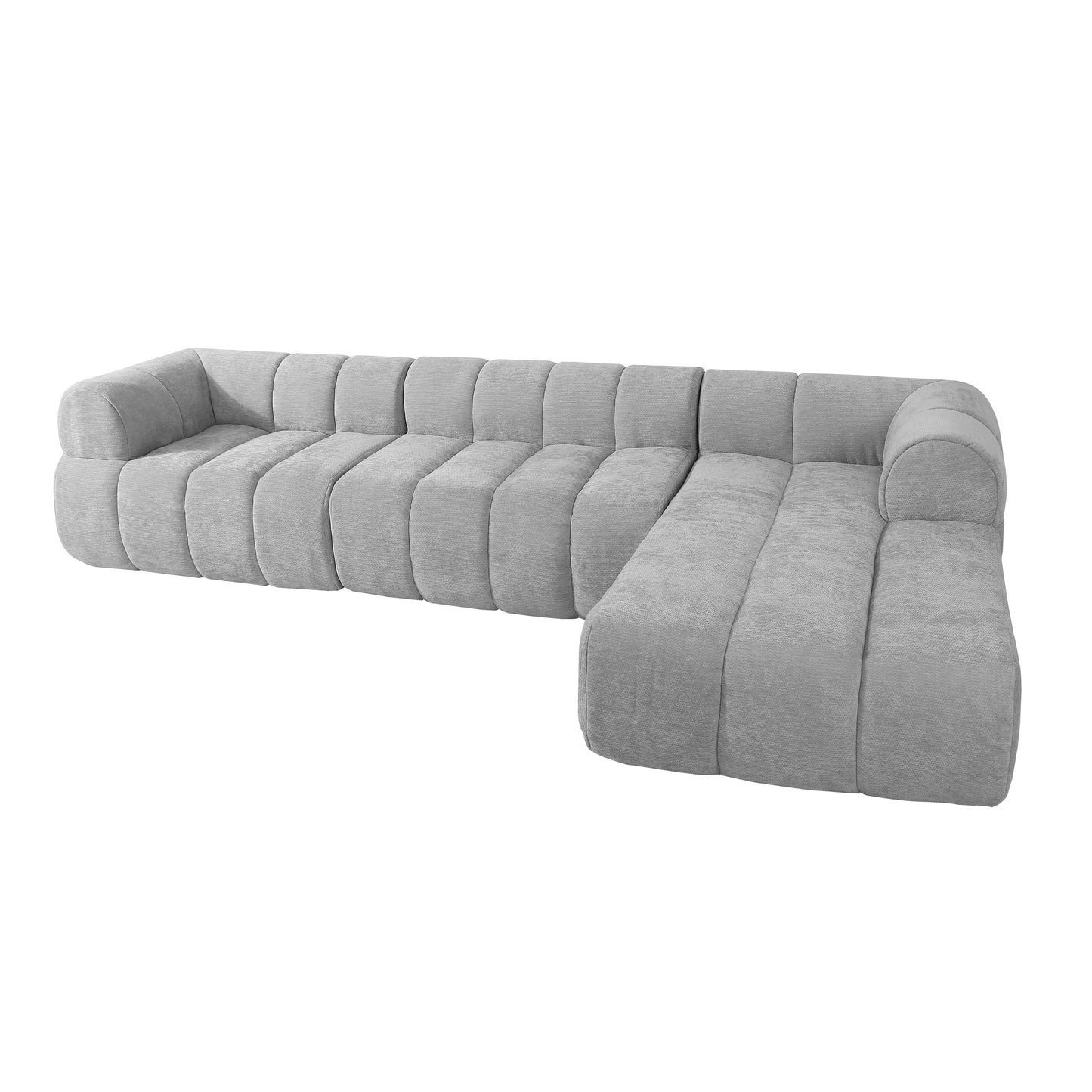 122' Modern L-Shaped Sectional Sofa with High-Density Fully Compressed Sponge and Chaise Lounge, 2-Piece Set, Fully Assembled Right Hand Facing, Perfect for Living Room, Lounge