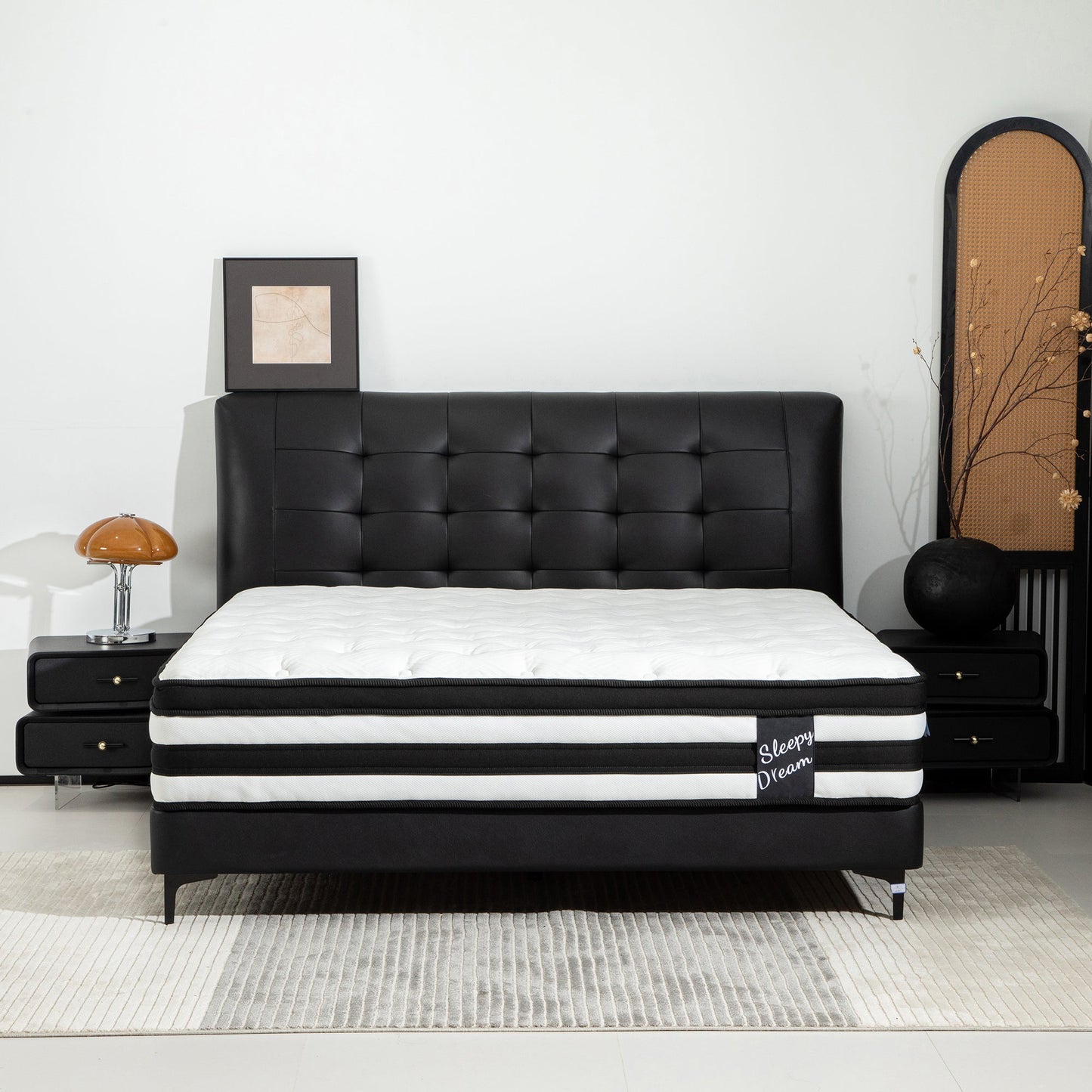 12 Inch Queen Size Breathalle Cool Cover Oekotex-100 Memory Foam Individual Pocket Spring Hybrid Mattress
