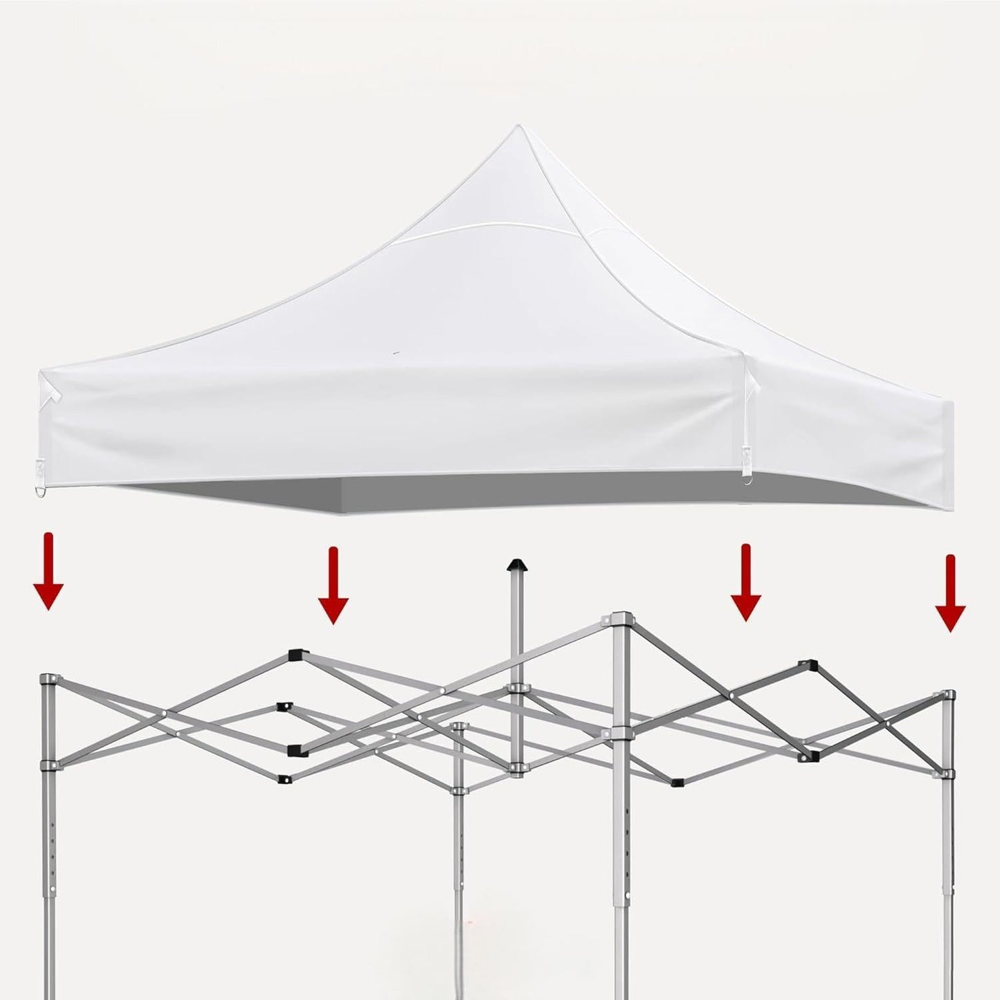 10 x 10 ft Canopy Replacement Top with 4-Pack Weight Bags, Pop Up Tent Cover Only, Frame Not Included, White