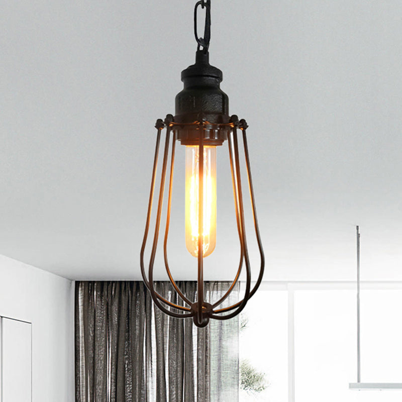 Briella Industrial Pendant Lamp: Rustic Charm for Your Bedroom