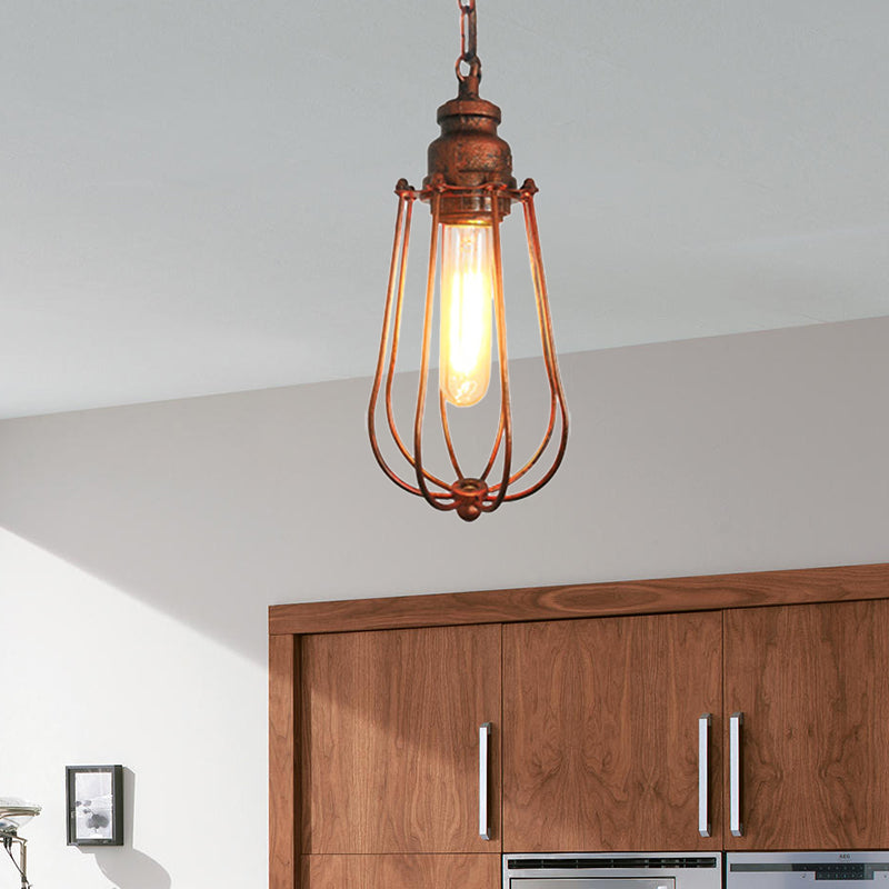 Briella Industrial Pendant Lamp: Rustic Charm for Your Bedroom