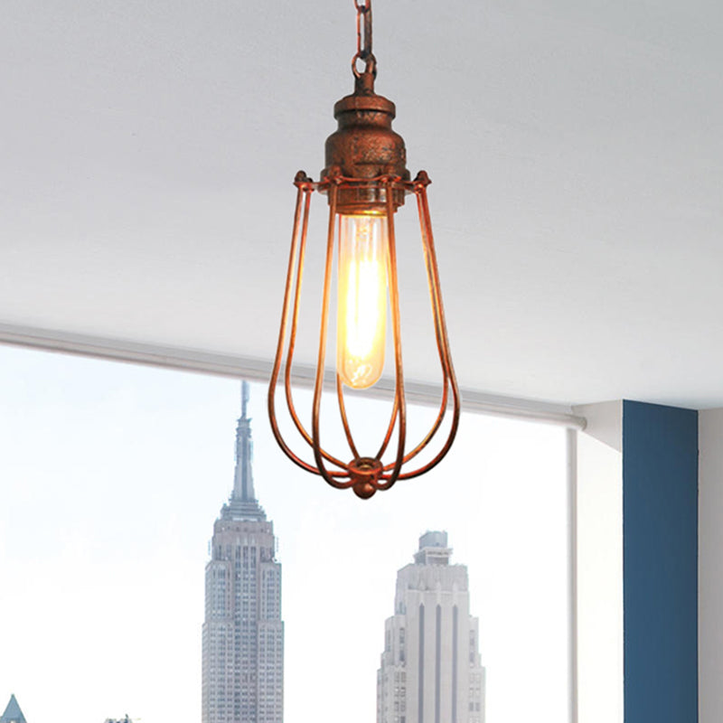 Briella Industrial Pendant Lamp: Rustic Charm for Your Bedroom