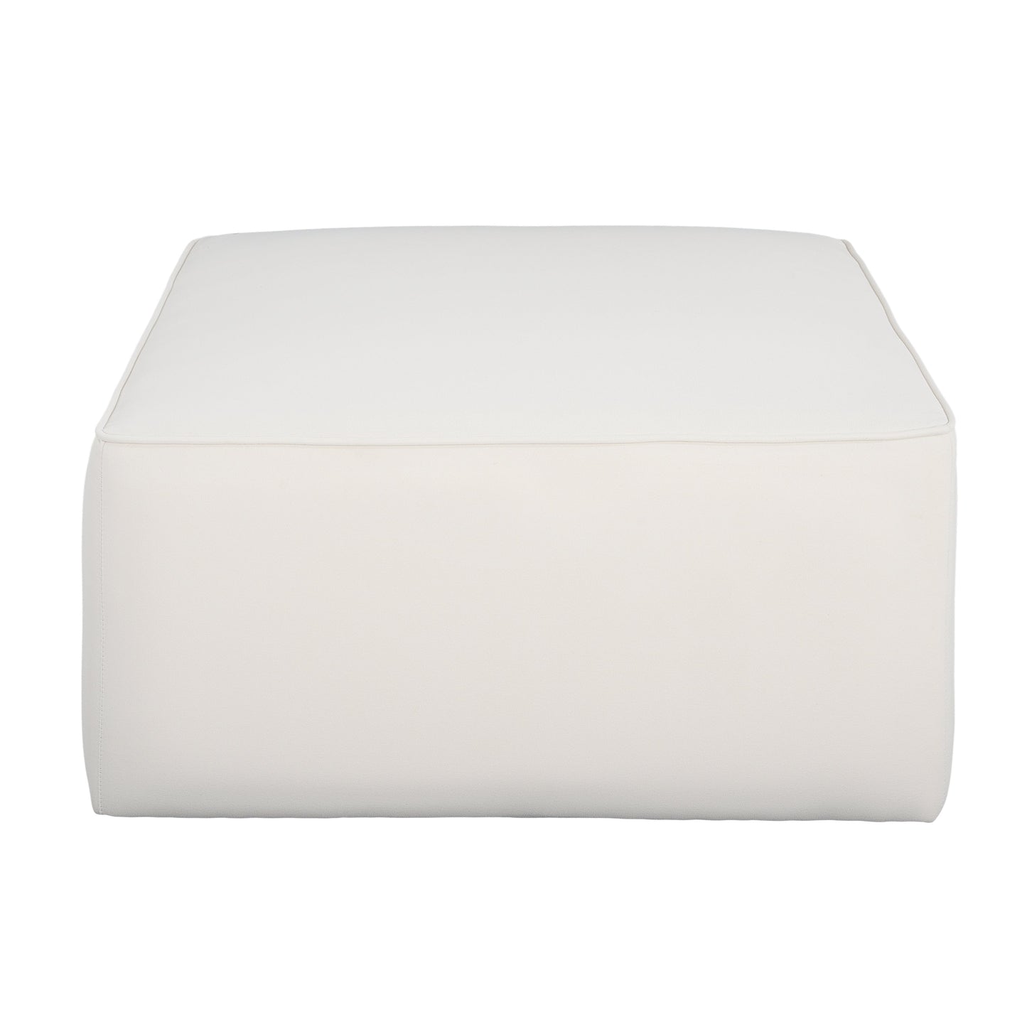 Upholstered Square Ottoman,Cream