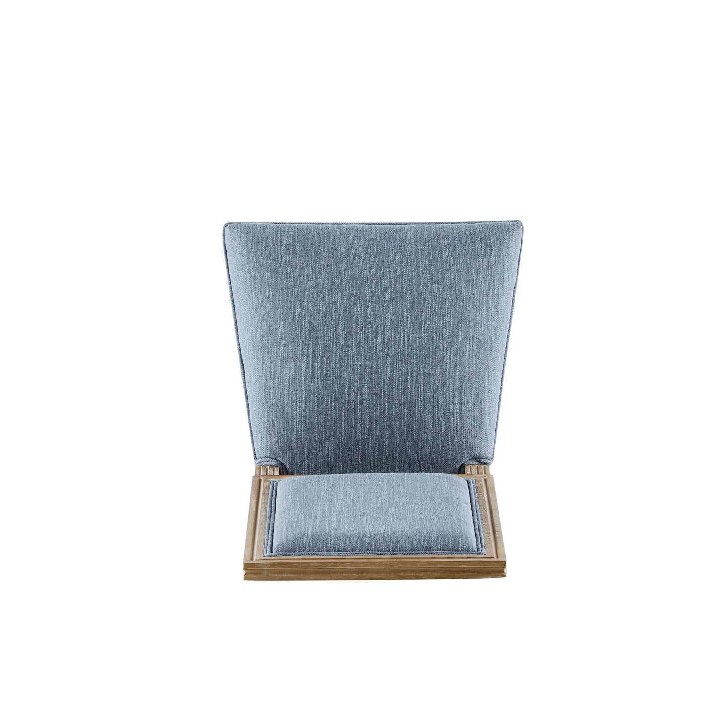 Vintage Inspired French Country Dining Chairs Set of 4 with Cane Backrest & Upholstered Seats, Solid Rubberwood, Slate Blue