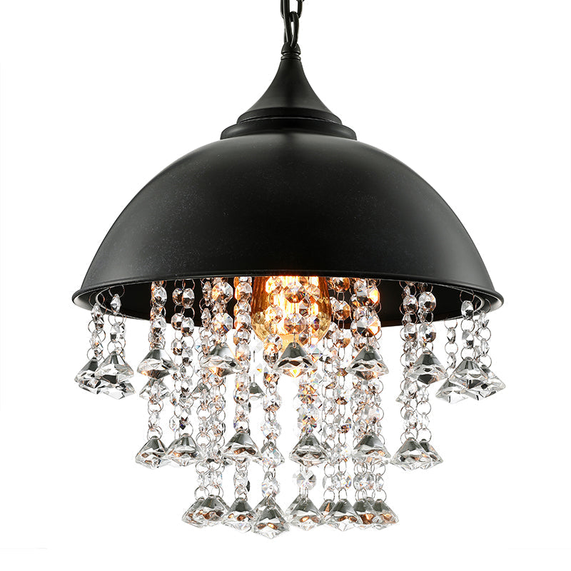 Harlow - Glamorous Industrial Pendant Light with Crystal Accents (1-Light)