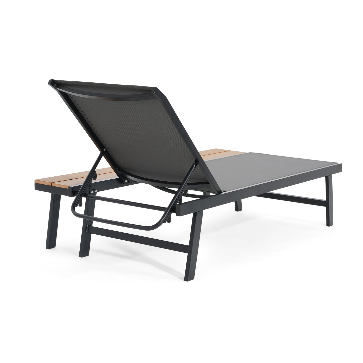 WATERLOO CHAISE LOUNGE WITH ATTACHED WOOD SIDE TABLE, 1PC, (62756.00BLK)