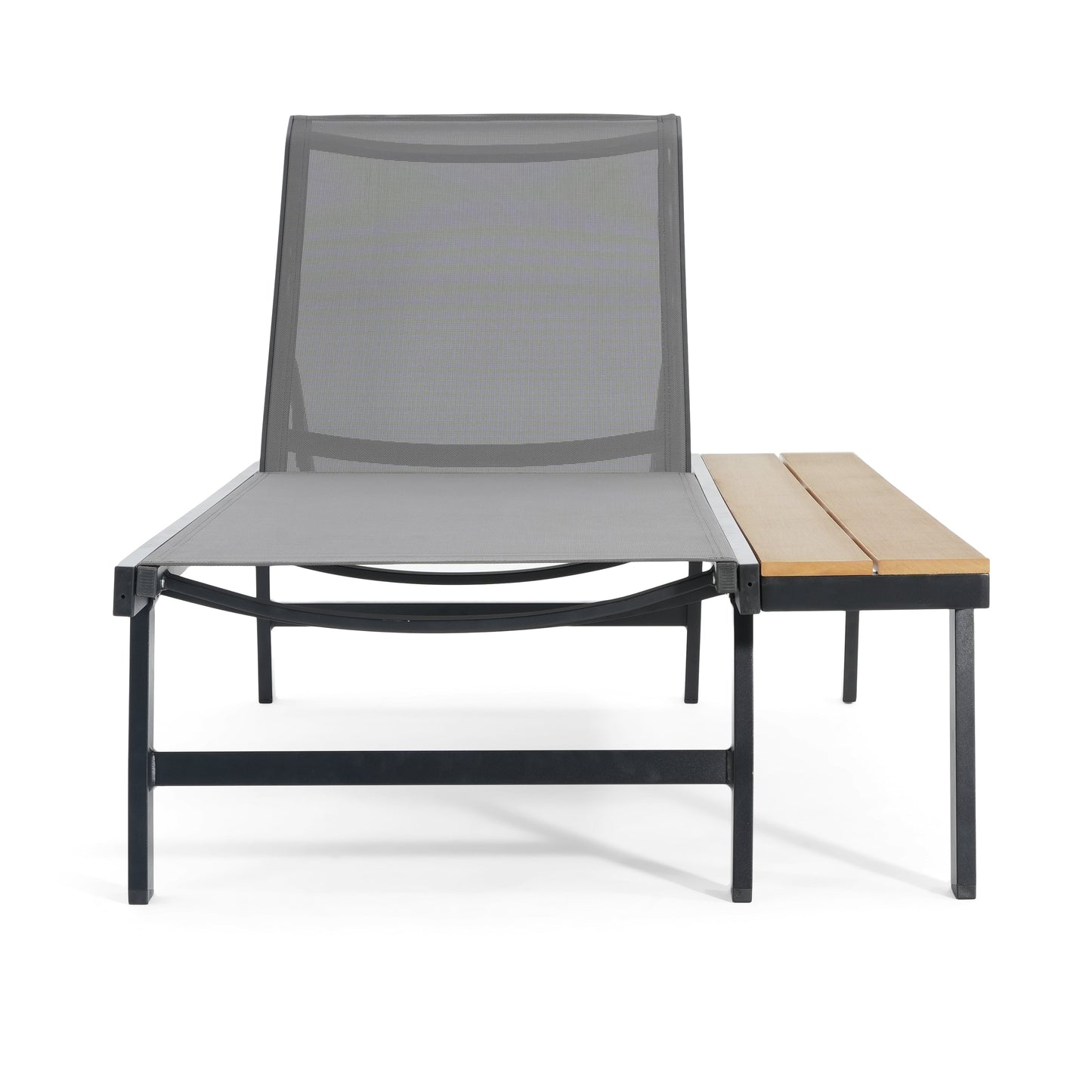 WATERLOO CHAISE LOUNGE WITH ATTACHED WOOD SIDE TABLE, 1PC, (62756.00BLK)