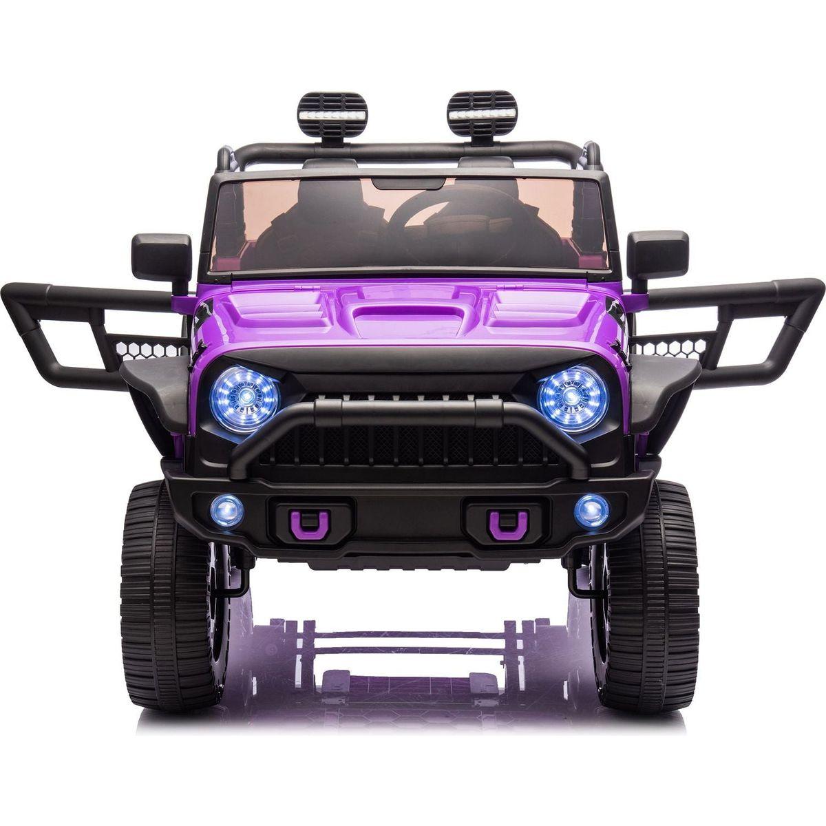 24V Two-Seater Kids Ride On Truck Car W/Parents Control,200wx2,Seat width 20.28in,Four-wheel Suspension,LED Lights,Music,MP3,Bluetooth,Two independent seat belts,Suitable for off-road For Kids Aged 3+