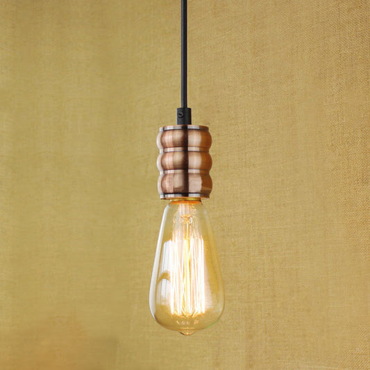 Edison's Copper Glow: Industrial Pendant for Dimmable Ambiance